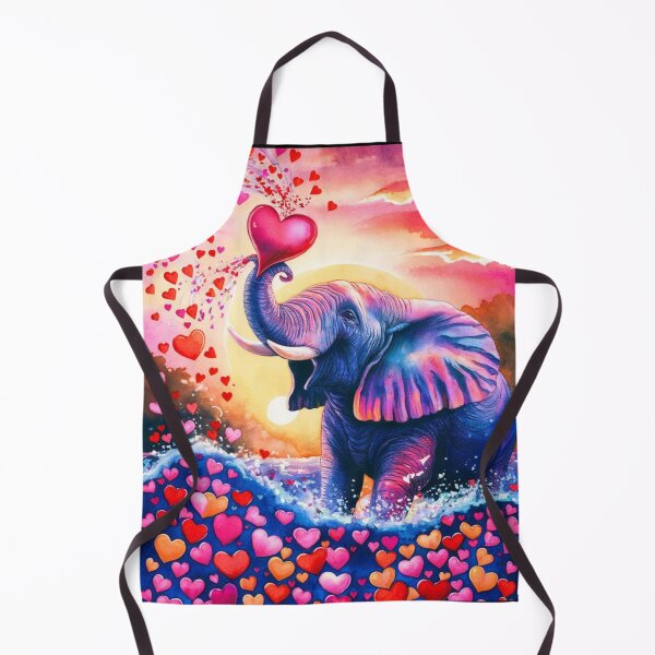 Item preview, Elephant Portrait. elephant valentines, elephant love, hearts of love designed and sold by ElephantVibes.