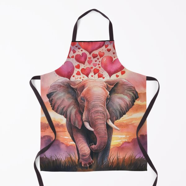 Item preview, Elephant Portrait. elephant valentines, elephant love, hearts of love designed and sold by ElephantVibes.