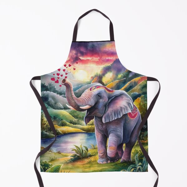 Item preview, Elephant Portrait. elephant valentines, elephant love, hearts of love designed and sold by ElephantVibes.