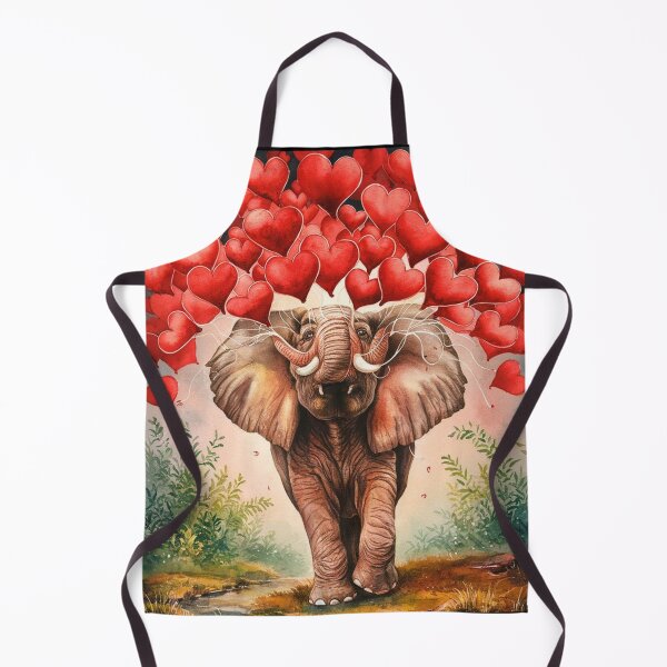 Item preview, Elephant Portrait. elephant valentines, elephant love, hearts of love designed and sold by ElephantVibes.