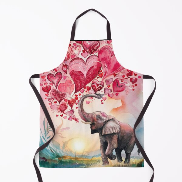 Item preview, Elephant Portrait. elephant valentines, elephant love, hearts of love designed and sold by ElephantVibes.
