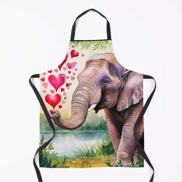 Item preview, Elephant Portrait. elephant valentines, elephant love, hearts of love designed and sold by ElephantVibes.
