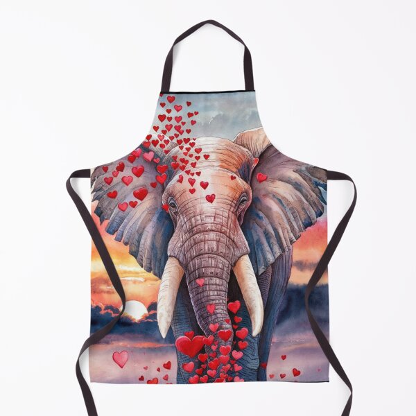 Item preview, Elephant Portrait. elephant valentines, elephant love, hearts of love designed and sold by ElephantVibes.
