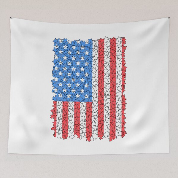 Item preview, USA Flag Puzzle 4th Of July Jigsaw Pieces Puzzler Hobbyist designed and sold by GrandeDuc.