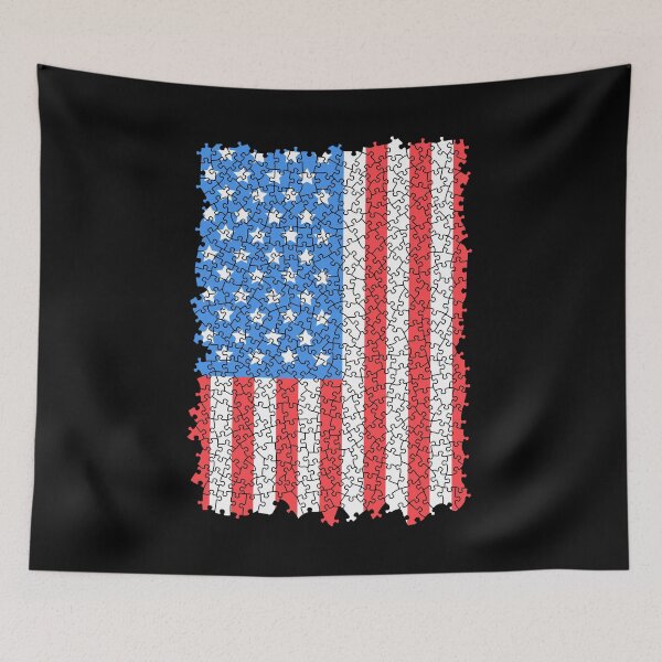 Item preview, USA Flag Puzzle 4th Of July Jigsaw Pieces Puzzler Hobbyist designed and sold by GrandeDuc.