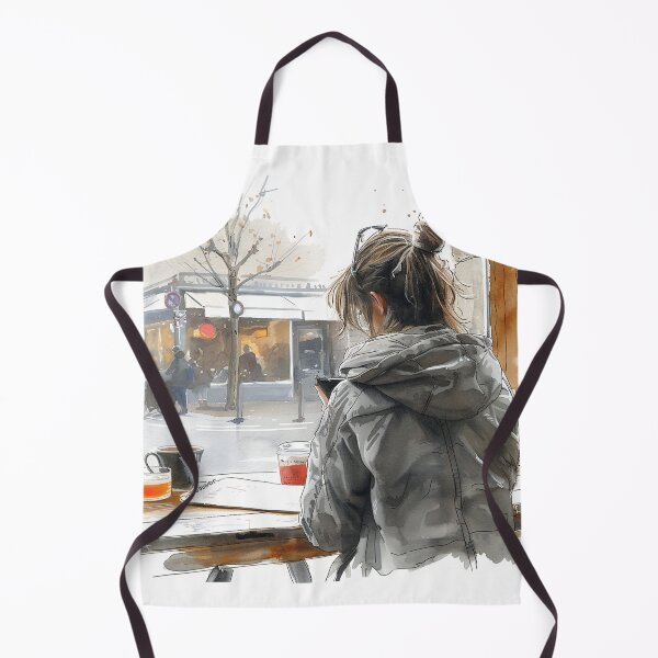 Item preview, Young Artist Sketching at a Corner Table | Hand-Drawn Art Print for Home Decor designed and sold by Mr-whiteBG.
