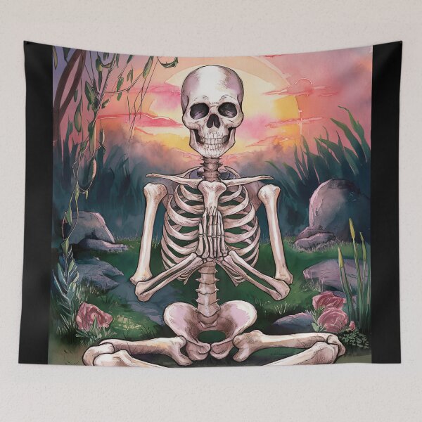 Item preview, nature meditating skeleton designed and sold by ururuty.