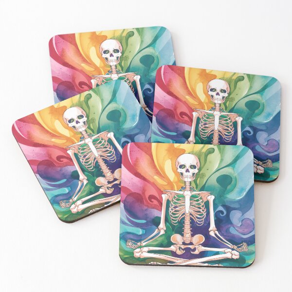 Item preview, colorful meditating skeleton designed and sold by ururuty.