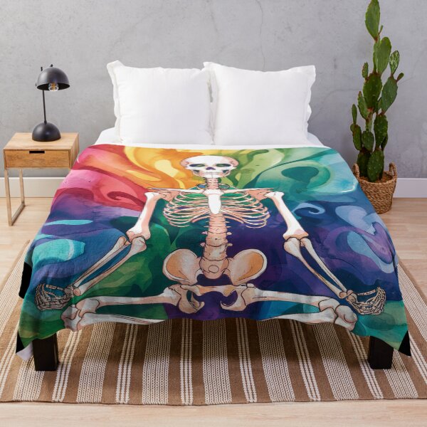 Item preview, colorful meditating skeleton designed and sold by ururuty.