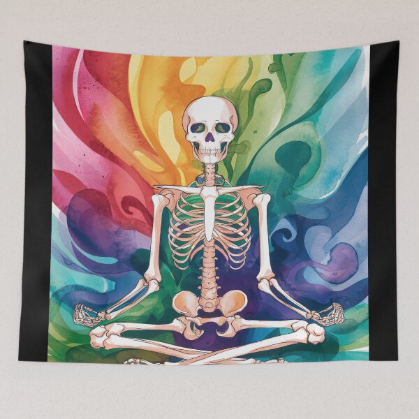 Item preview, colorful meditating skeleton designed and sold by ururuty.