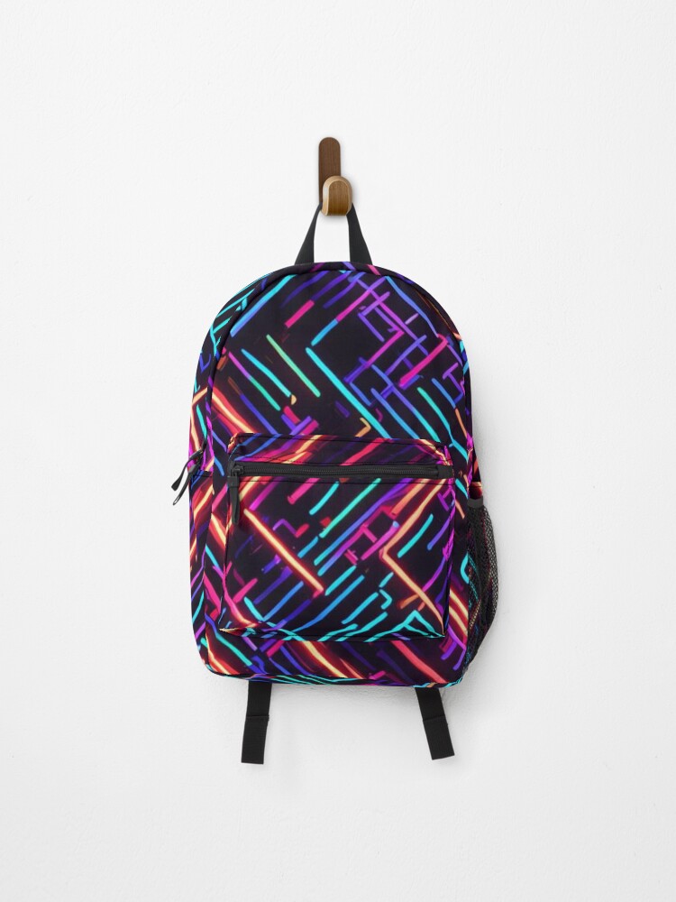 Thumbnail 1 of 3, Backpack, Abstract Colorful Neon Lights Pattern designed and sold by calibrit.