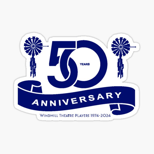 Item preview, Windmill Theatre Players 50th Anniversary Logo Bue designed and sold by Shop-Windmill.