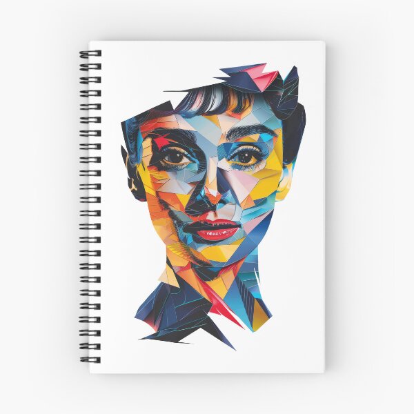 Item preview, Portrait of Audrey Hepburn made of colorful triangles designed and sold by tompod.