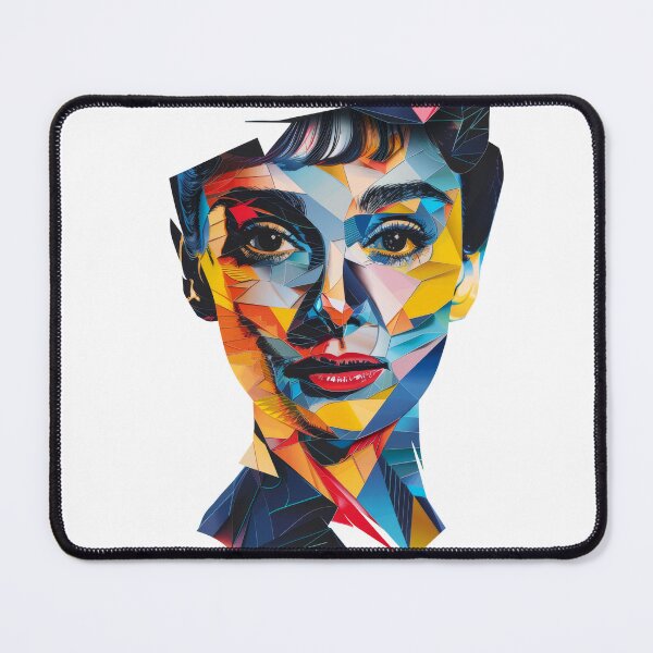 Item preview, Portrait of Audrey Hepburn made of colorful triangles designed and sold by tompod.