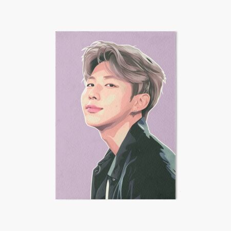 Artikel-Vorschau von BTS RM-Illustration mit violettem Hintergrund, designt und verkauft von IdolinkEmporium.
