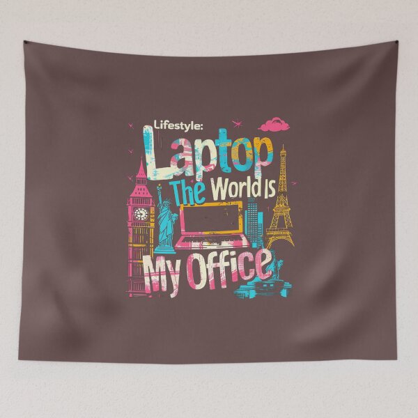 Item preview, Laptop Lifestyle - The World is My Offcie designed and sold by aiart-cutegirl.