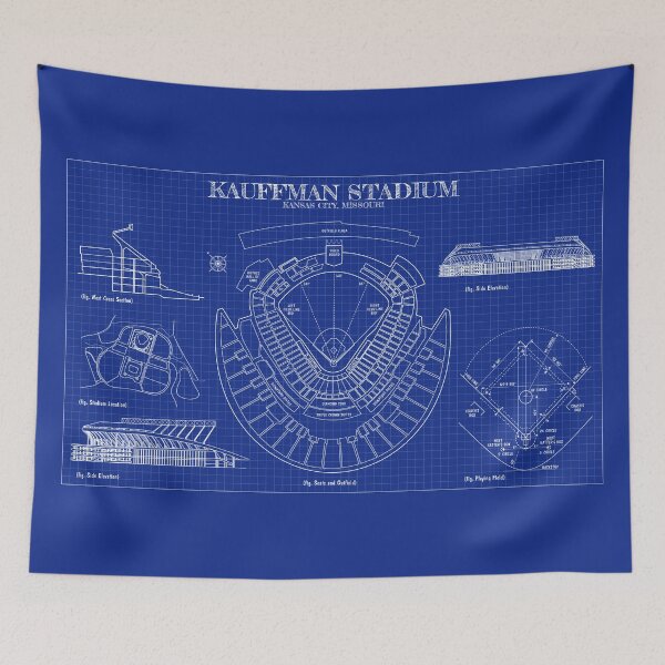 Aperçu de l'œuvre Kauffman Stadium (Blueprint) créée et vendue par BGALAXY.