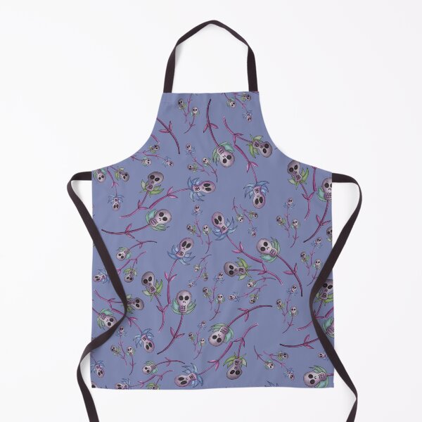 Item preview, Skull flowers_denim blue designed and sold by NeonEye-Designs.