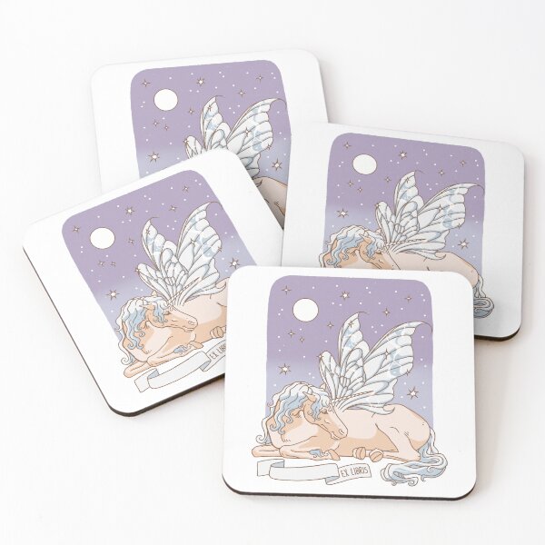 Item preview, Fairytale Ex Libris Bookplate - Sleeping Unicorn with wings designed and sold by Alika's  Garden.