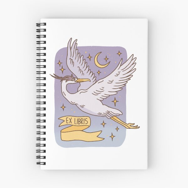 Item preview, Ex Libris Bookplate - Great herons bird flying in the night sky designed and sold by Alika's  Garden.