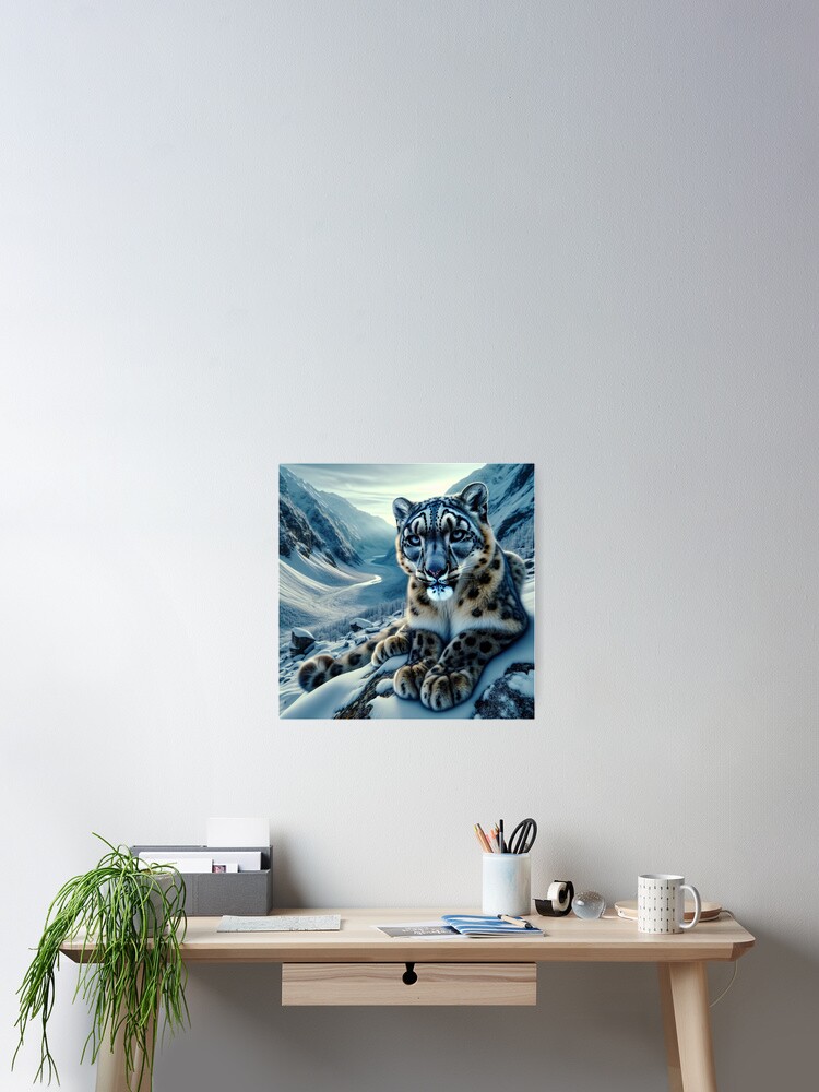 Thumbnail 2 of 3, Poster, Snow Leopard designed and sold by LenCarol.