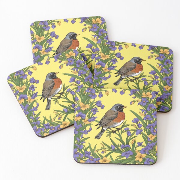 Item preview, Michigan Migratory Juniper Bird With Iris Flower designed and sold by taiche.