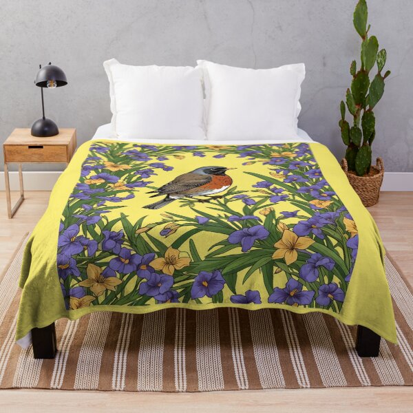 Item preview, Michigan Migratory Juniper Bird With Iris Flower designed and sold by taiche.