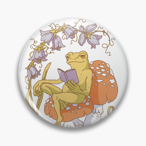 Item preview, Fairytale Ex Libris Bookplate - Toad sitting on a fly agaric mushroom reading a book illustration designed and sold by Alika's  Garden.