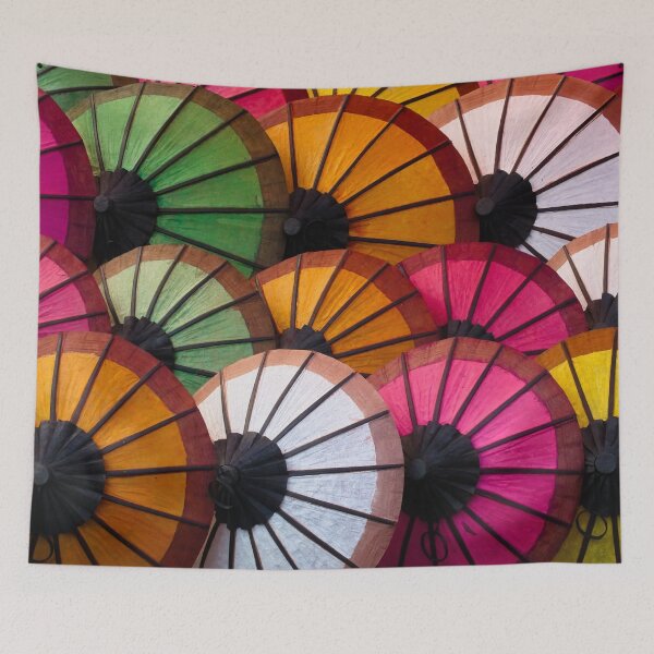 Item preview, Multicolored umbrellas on the Luang Prabang market designed and sold by franck380.