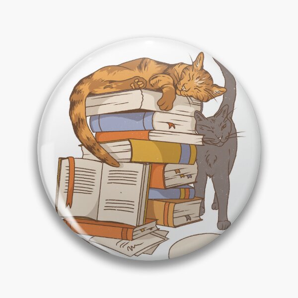 Item preview, Ex Libris Cat Bookplate - Two Cats and books, library illustration designed and sold by Alika's  Garden.