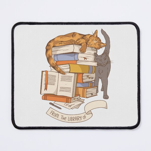 Item preview, Ex Libris Cat Bookplate - Two Cats and books, library illustration designed and sold by Alika's Garden.
