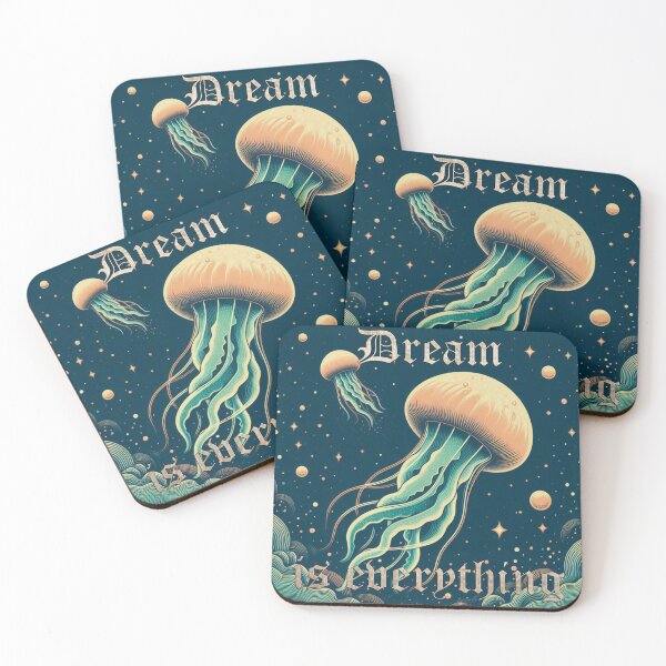 Item preview, "Dream is everything" Galactic Jellyfish in Retro Style designed and sold by Azura Alstrine.