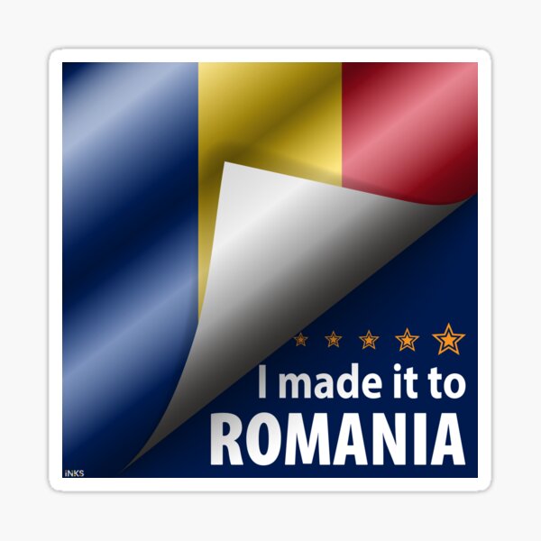 Item preview, I Made It To ROMANIA  Flag  Romanian Flag Sticker T-Shirt 02 designed and sold by LocationInks.
