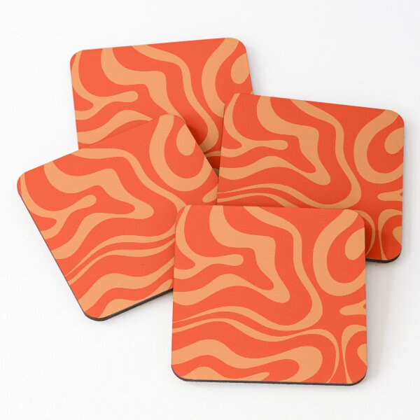 Aperçu de l'œuvre Motif abstrait de tourbillon liquide rétro moderne orange audacieux créée et vendue par kierkegaard.