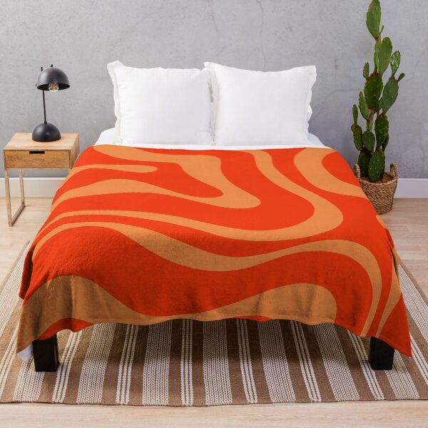 Item preview, Bold Orange Modern Retro Liquid Swirl Abstract Pattern designed and sold by kierkegaard.