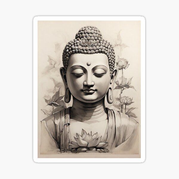 Item preview, lord buddha sketch  designed and sold by Fine Art California.