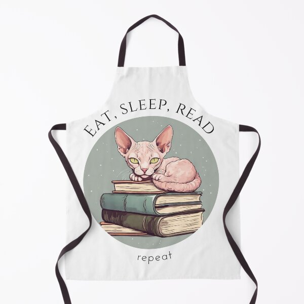 Item preview, Eat sleep read repeat books bookwarm booklover cute funny pink devon rex cat designed and sold by SoulfulT.