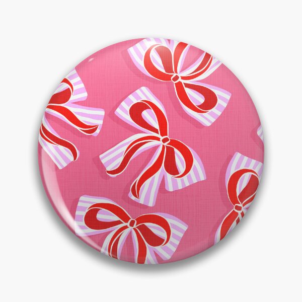Item preview, Kitsch Red Ribbons on Stripy Bows Pink Pattern designed and sold by Dominiquevari.