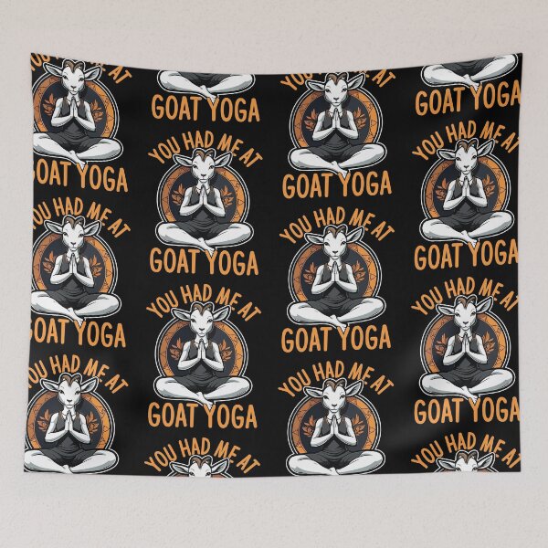 Item preview, You Had Me At Goat Yoga Namaste Meditation Yoga Fan designed and sold by GravitiTees.