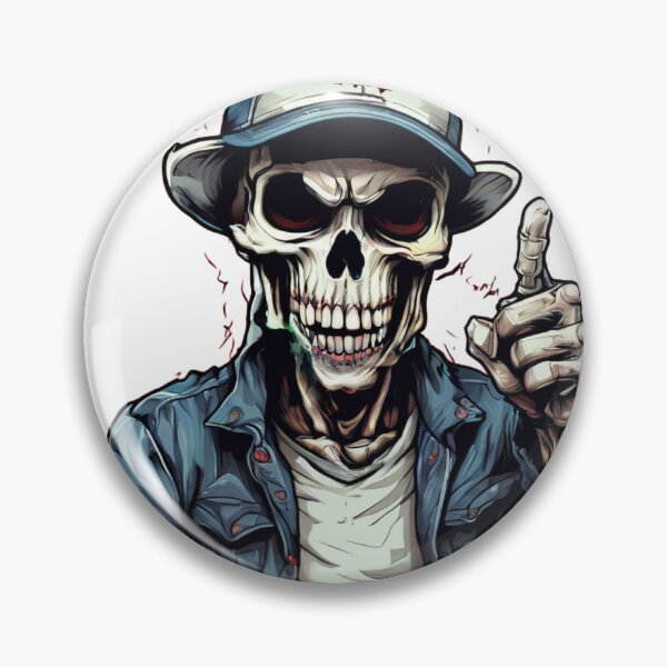 Item preview, Skull Cap Rebellion: A Skeleton's Middle Finger Salute designed and sold by Colorful-Garden.