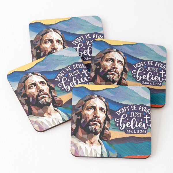 Item preview, Bible verses about strength - Mark 5:36 - Blue Skies & Mountains Preppy Art designed and sold by ZenReiArt.