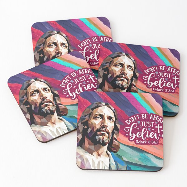 Item preview, Bible verses about strength - Mark 5:36 - Crimson Radiant Rainbow Skies Mountains Preppy Art designed and sold by ZenReiArt.