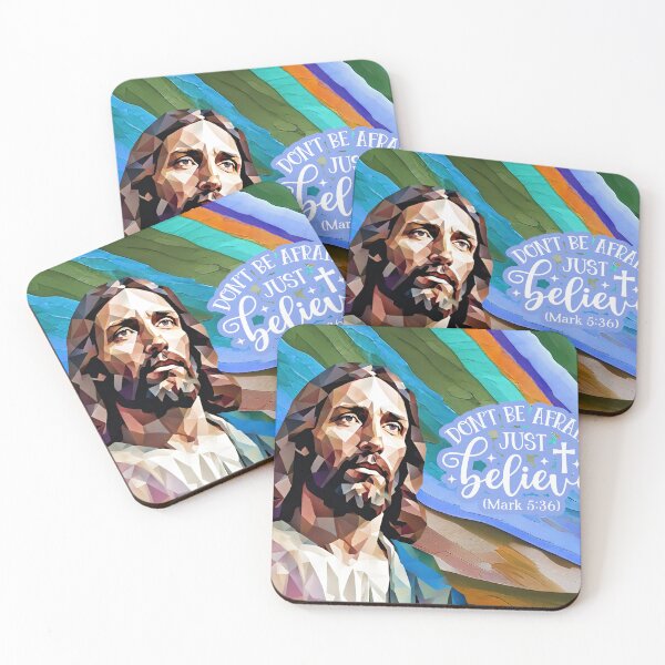 Item preview, Bible verses about strength - Mark 5:36 - Rainbow Blue Skies Mountains Preppy Art designed and sold by ZenReiArt.