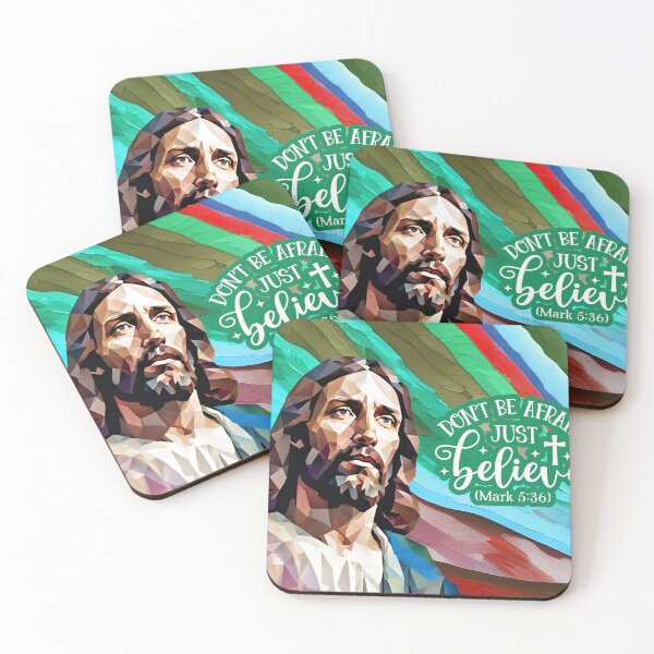 Item preview, Bible verses about strength - Mark 5:36 - Rainbow Light Blue Skies Mountains Preppy Art designed and sold by SpartanDStore.