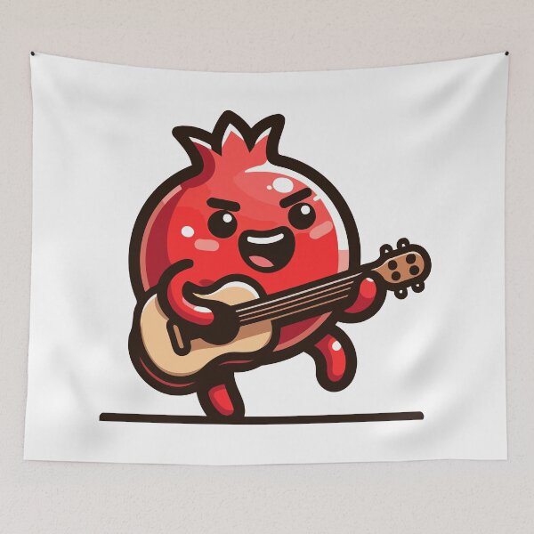 Item preview, Joyful Pomegranate Playing Guitar - Fun Musical Fruit designed and sold by Akioos.