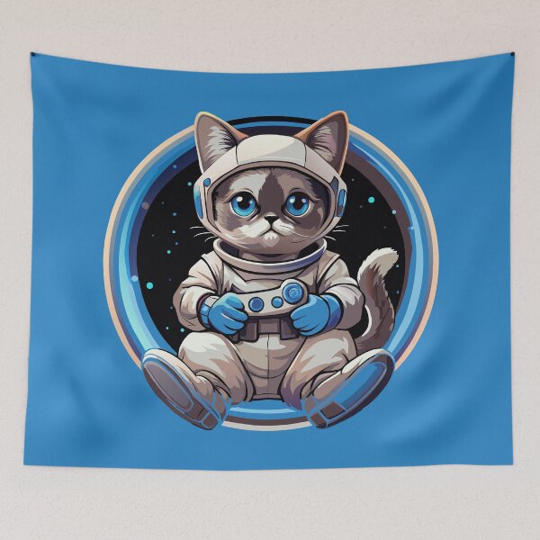 Item preview, Space Explorer Cat Astronaut Adventure Gaming Scene designed and sold by BNCH44.