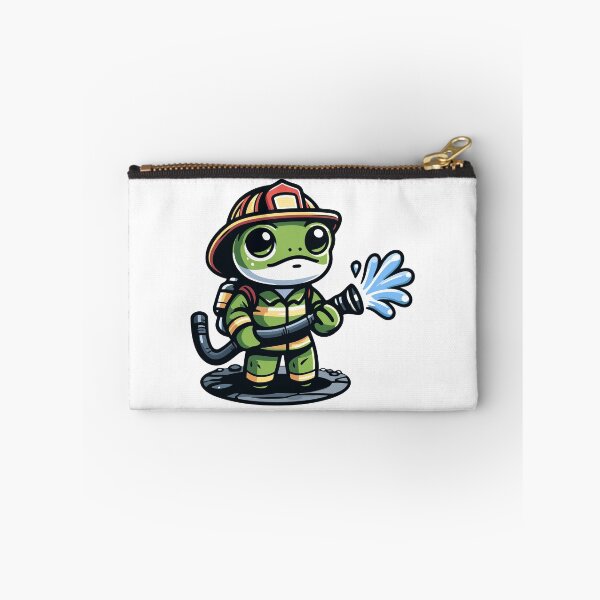 Item preview, Brave Firefighter Frog Character Spraying Water designed and sold by Akioos.