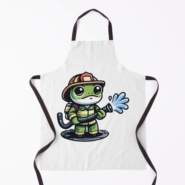Item preview, Brave Firefighter Frog Character Spraying Water designed and sold by Akioos.