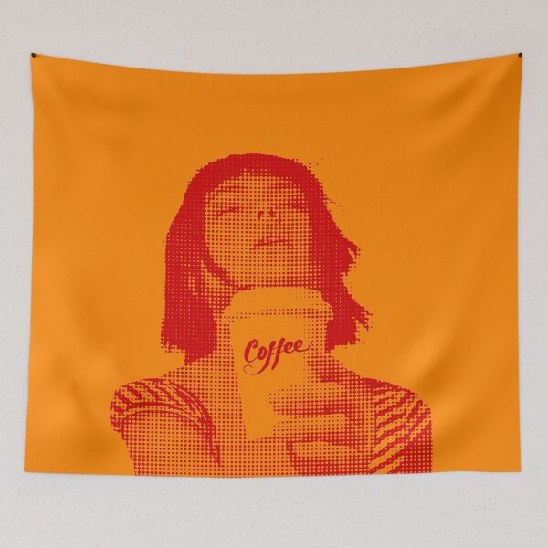 Item preview, For the love of coffee girl in French orange designed and sold by SueKnox.