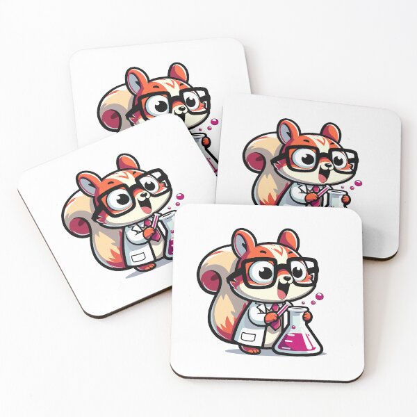 Item preview, Cute Scientist Chipmunk Character with Lab Equipment designed and sold by Akioos.